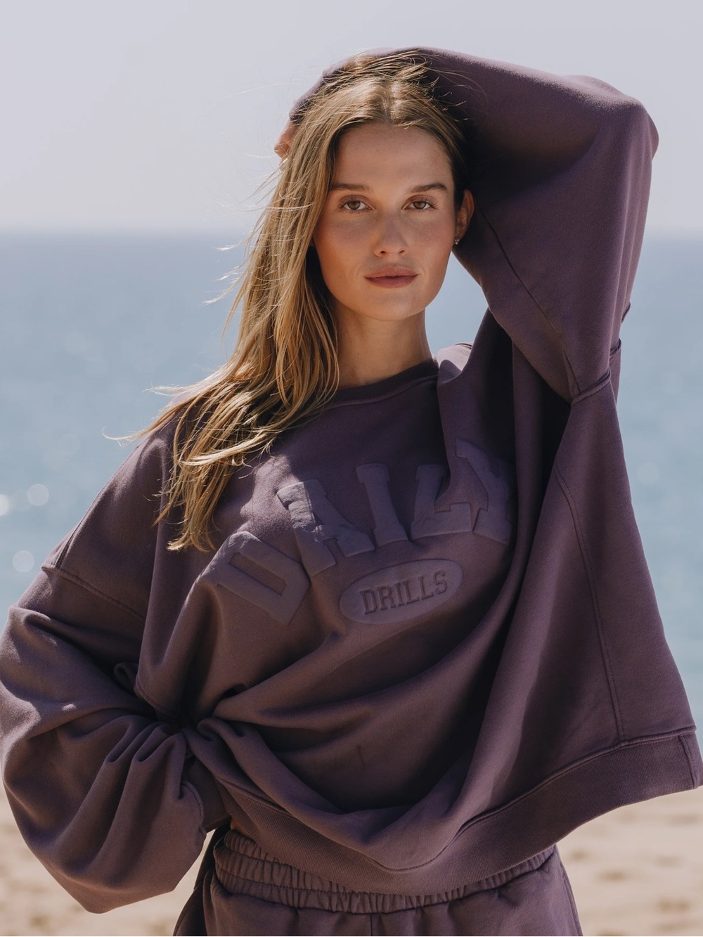 OVERSIZED DAILY CREW PLUM